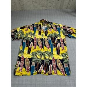 Pineapple Connection Hawaiian Shirt Mens Large Surfboards‎ Vacation Aloha Cruise
